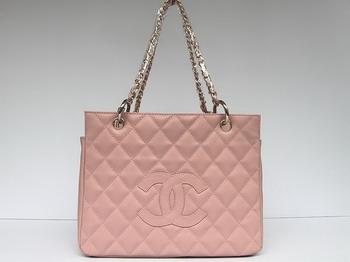 AAA Chanel Quilted CC Tote Bag 35225 Pink On Sale
